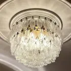 3254 - 85 transparent poliedri glasses- Murano chandelier - Cherry Vintage Interior-1