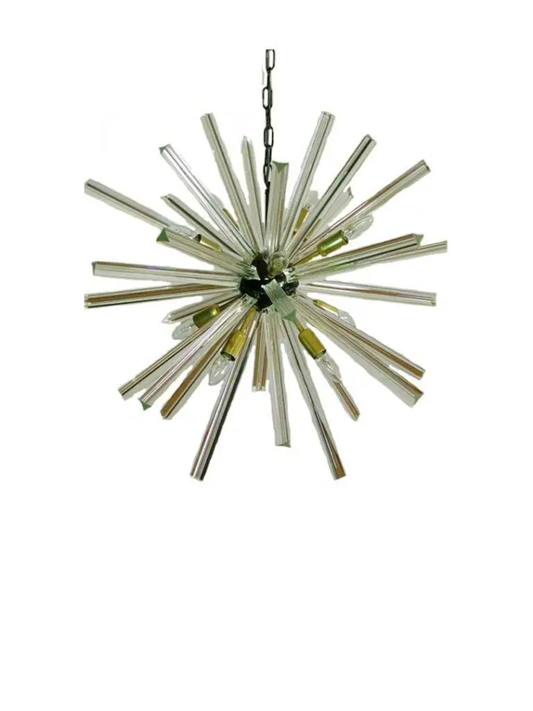 Murano - lysekrone - Sputnik - 50 prismer - Klar