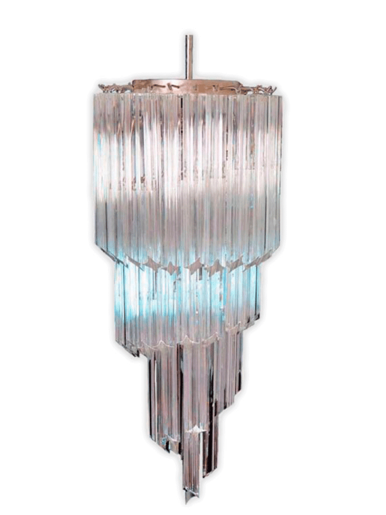 Murano lysekrone - Spiral - 54 prismer - Klar