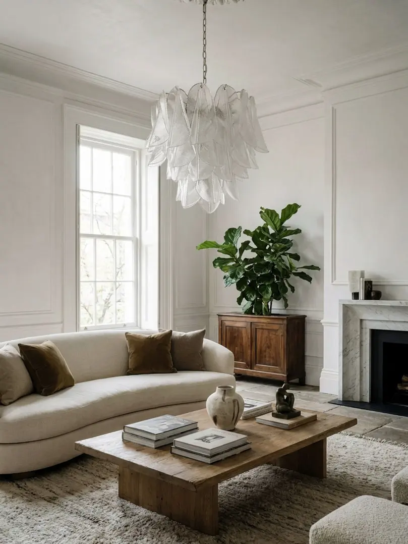41 Rondini Murano glasses chandelier hanging in a living room