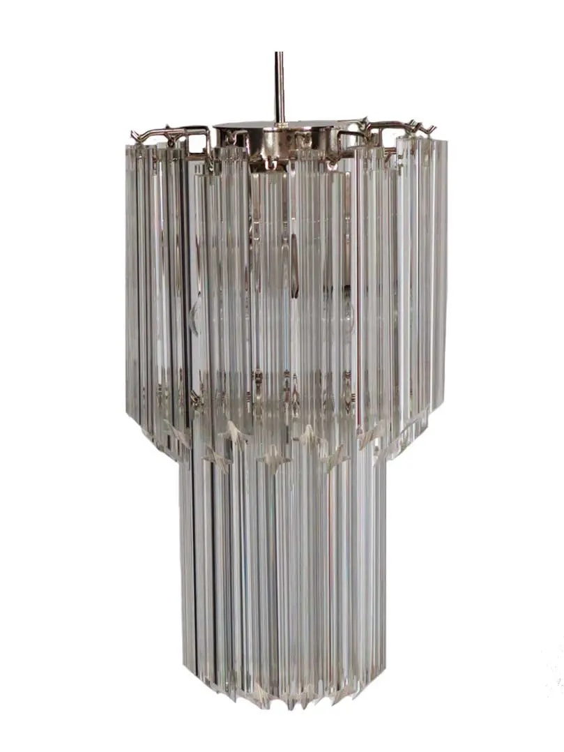 Murano lysekrone - Quadriedri - 46 prismer - Klar