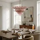 Pink palmette 58 glasses hanging in livingroom