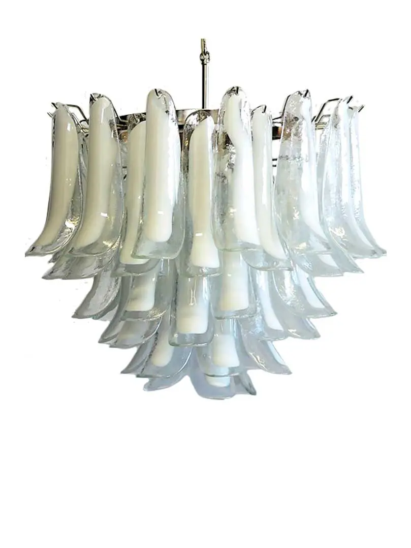 Murano lysekrone – 53 Kronblade – Hvit