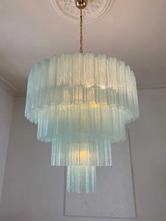 Murano lysekrone - 78 rør - Opal
