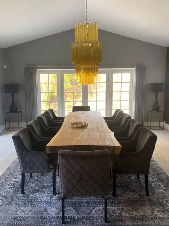Murano lysekrone – Triedri – 242 prismer – Ravfarget
