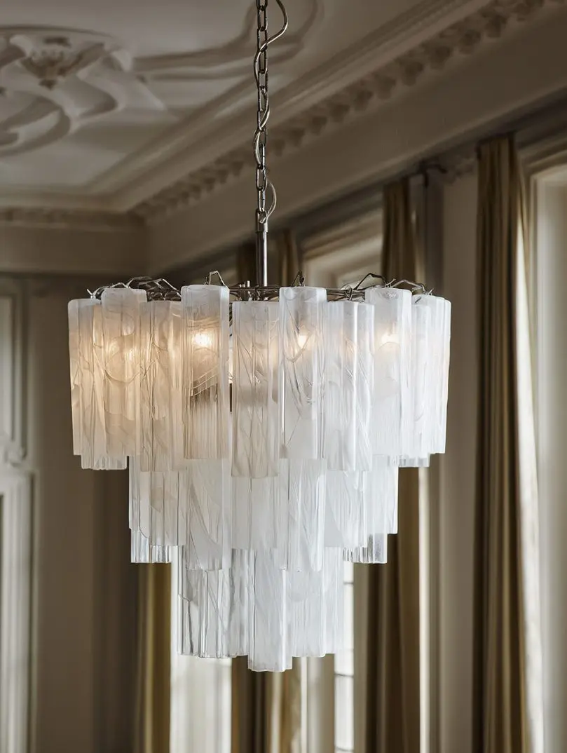 48 Murano tube white alabaster