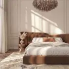 185 smoked poliedri Murano chandelier in bed room