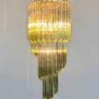 11620 - 54 green faded prisms Murano chandelier - Cherry Vintage Interior-1