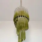 11620 - 54 green faded prisms Murano chandelier - Cherry Vintage Interior-1