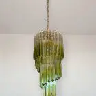 11620 - 54 green faded prisms Murano chandelier - Cherry Vintage Interior-1