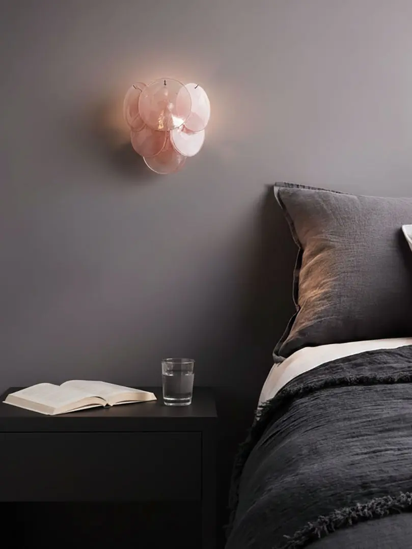 Murano Vegglampe Skiver Rosa alabaster