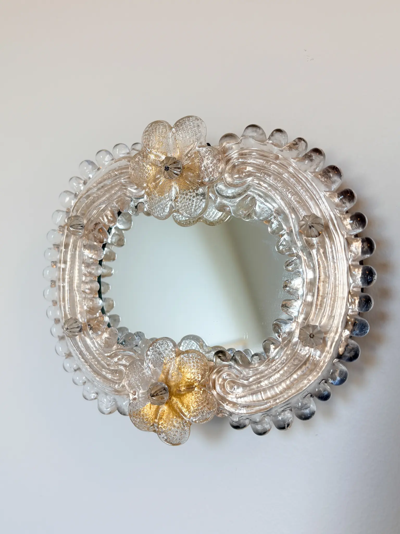 Vintage italian murano flower mirror Cherry Vintage Interior-4