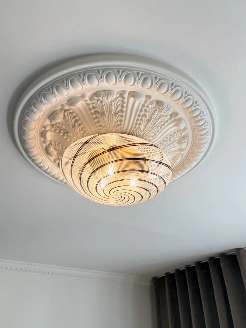 Vintage Murano Swirl Ceiling Sort 39 cm