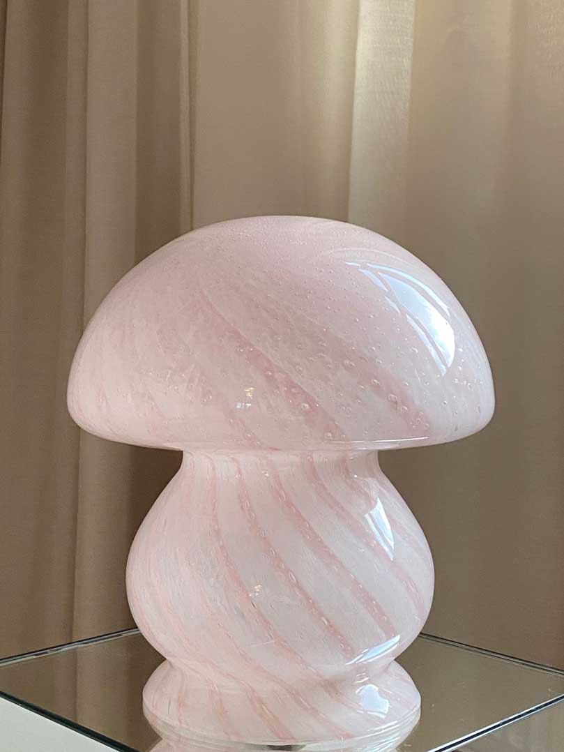 Murano - Sopp - Vintage - Bordlampe - Rosa