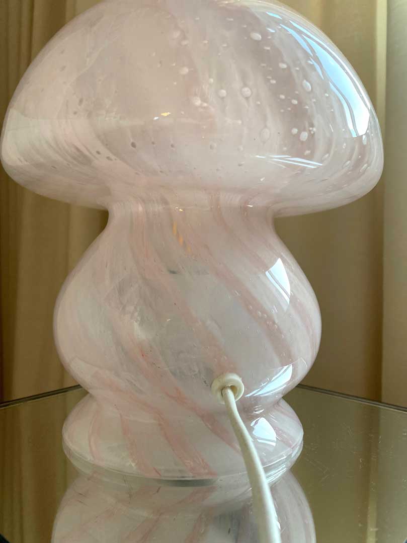 Murano - Sopp - Vintage - Bordlampe - Rosa