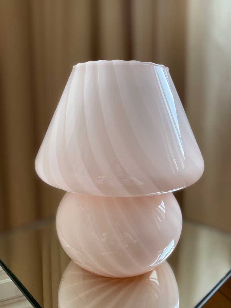 Murano - Mushroom - Vintage - Bordlampe - Rosa
