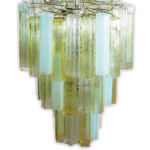 Murano ljuskrona - 48 rör - gul / klar / opal
