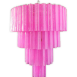 Murano ljuskrona - 78 rör - rosa