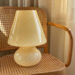 Murano - Mushroom - Vintage - Bordlampe - Gul