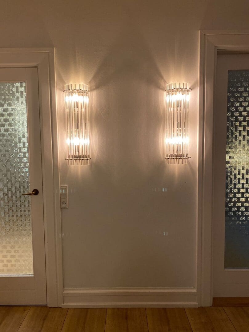 Murano - Vegglampe - 7 prismer - Gjennomsiktig