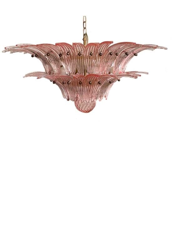 Murano Lysekrone - Palmette - 58 glass - Rosa