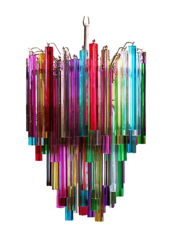 Murano Lysekrone - Triedri - 92 prismer - Multi