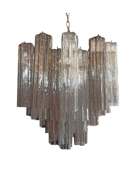 Murano lysekrone - 36 rør - Røkt/Transparent