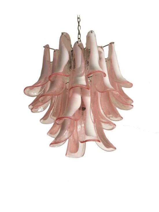 Murano lysekrone - 26 kronblader - Rosa