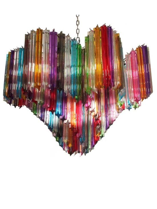 Murano-lysekrone – 200 prismer – Flerfarget