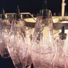 Murano lysekrone - Poliedri - 185 glass - Rosa