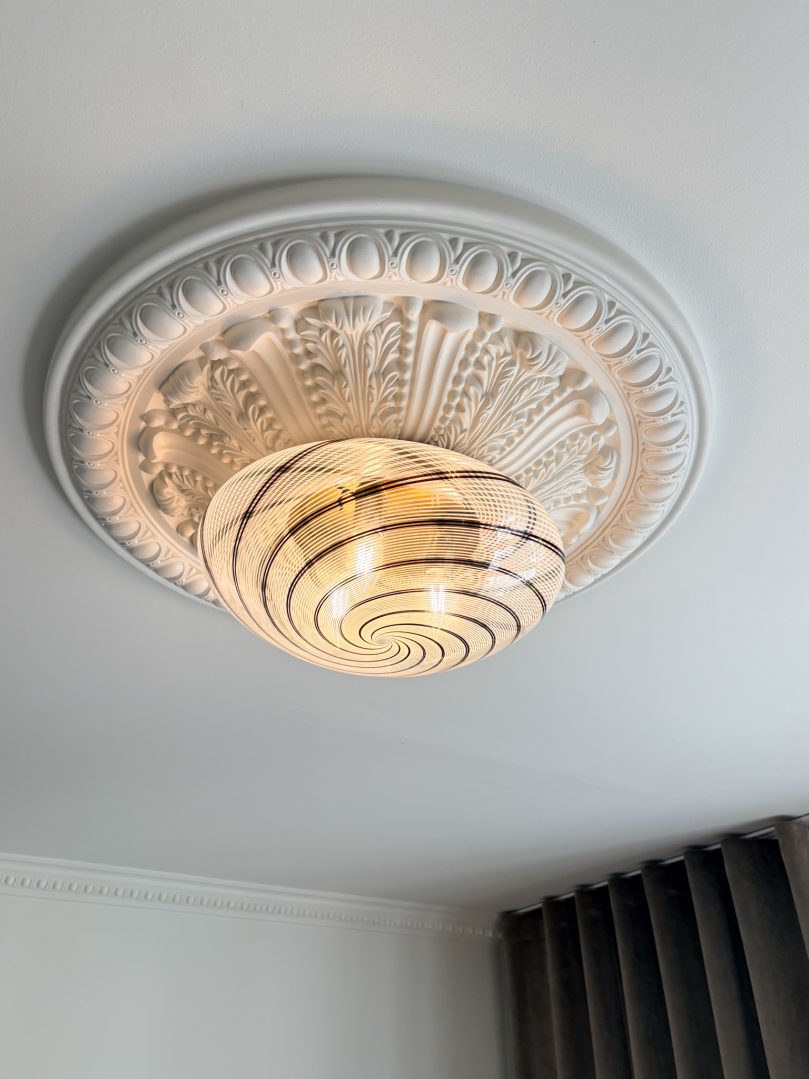 Vintage Murano Swirl Ceiling Sort 39 cm